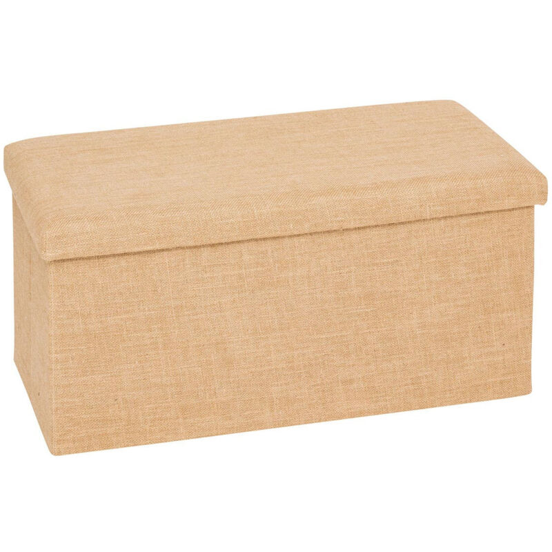 Pouf Coffre Pliant "Toile de Jute" 76cm Naturel