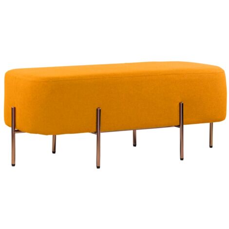 Pouf colorato in tessuto rettangolare arancio - Kate
