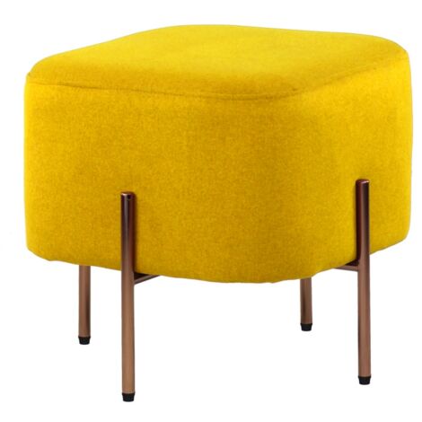Pouf colorato ocra in tessuto - Kate