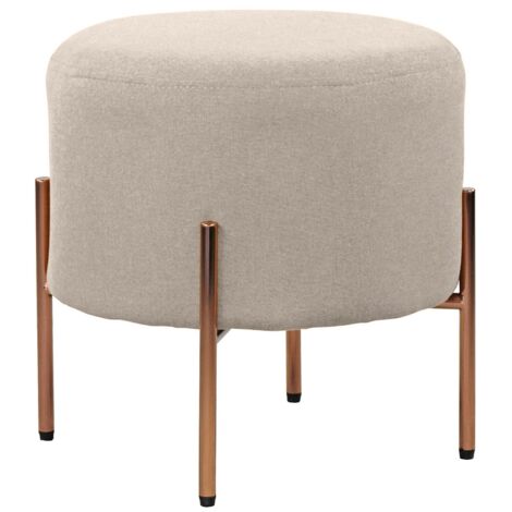 Pouf colorato tondo gambe oro grigio chiaro - Kate