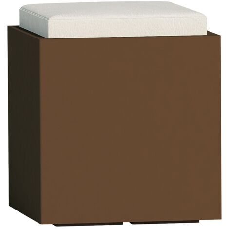 Pouf Comfy Square aus Harz mit hohem bequemen Kissen Made in Italy -Weiß