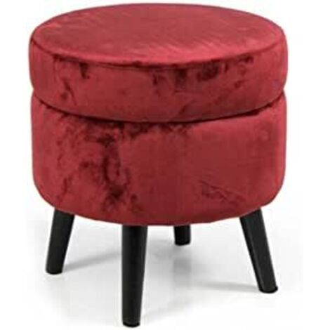 Pouf Ao Lei con gambe in legno di noce ottomano da 76,2 cm