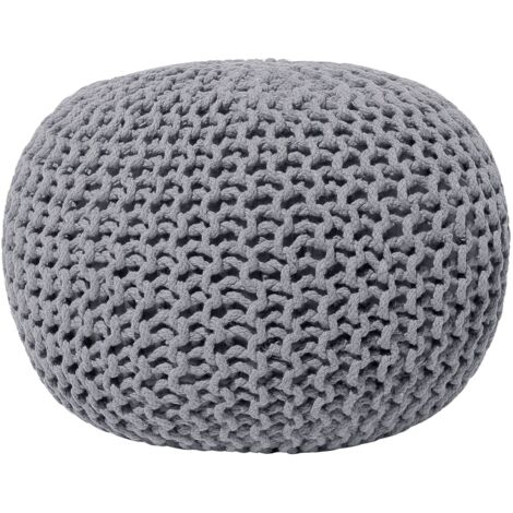 Pouf CONRAD Baumwolle Grau