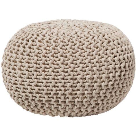 Pouf CONRAD Baumwolle Hellbeige
