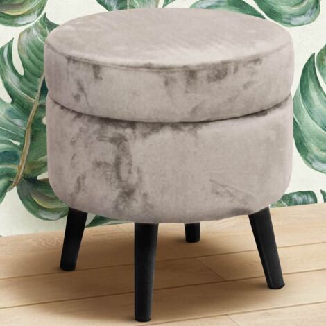 Pouf container gris tourterelle ouvrable 37 x 40 h