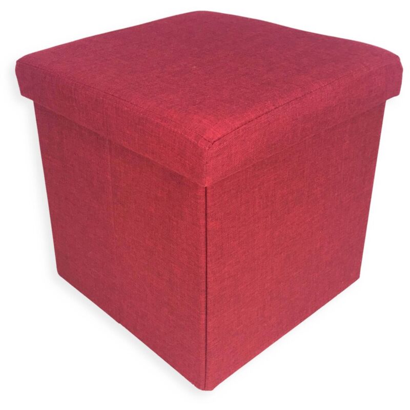 Pouf Container Repose-Pieds En Tissu De Taylor Bordeaux
