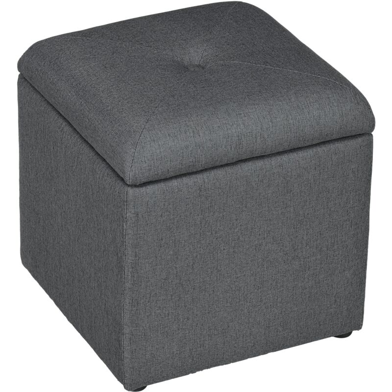 Pouf Contenitore 39x39x39 cm in Tessuto Teddy Grigio