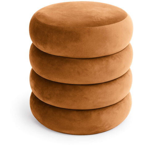 Pouf contenitore cilindrico in velluto 42 cm SNUGGO Ruggine