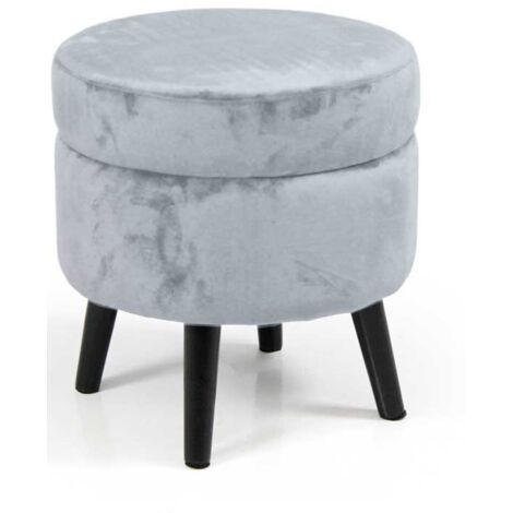 Pouf contenitore grigio perla apribile cm 37 x 40 h