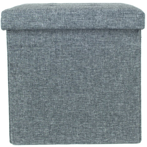Pouf Contenitore Imbottito Pieghevole Modello Liner Colore Grigio