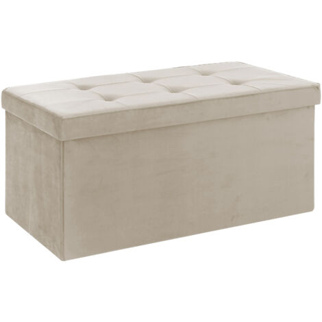 Pouf Contenitore In Velluto Rettangolare Moderno Panca Fondo Letto Cassapanca Soggiorno Panchina Per Ingresso Scarpiera Sgabello Panca Moderna Crema