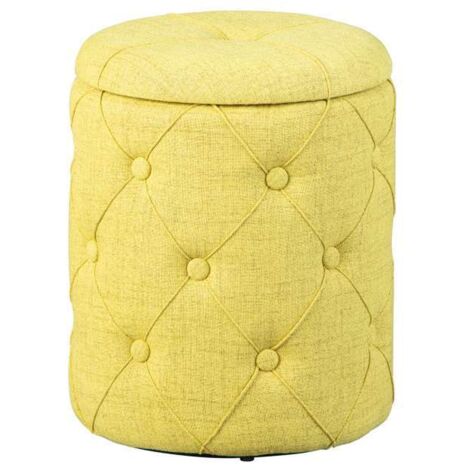 Pouf contenitore Inter Link in tessuto giallo dim. l.34xp.34xh.40 cm