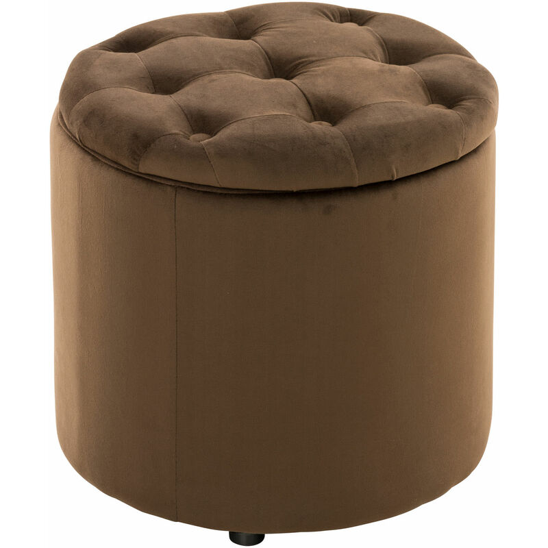 Pouf Puff Sgabello di Stoccaggio Poggiapiedi Contenitore in Velluto Rotondo Dorata Moderno Design Verde