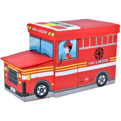 Pouf contenitore per camion dei pompieri - rosso