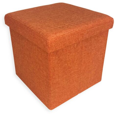 POUF CONTENITORE POGGIAPIEDI TESSUTO TAYLOR ARANCIO