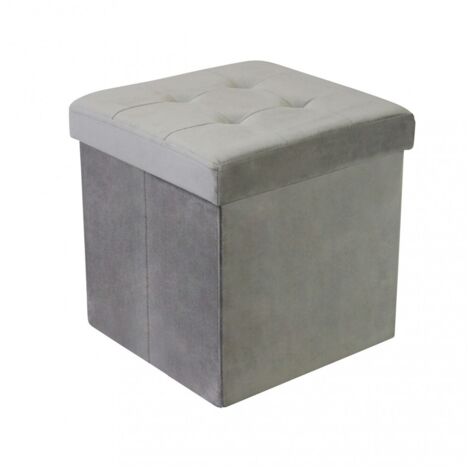 Pouf Contenitore Portaoggetti in Velluto Quadrato Portaoggetti 38x38 cm