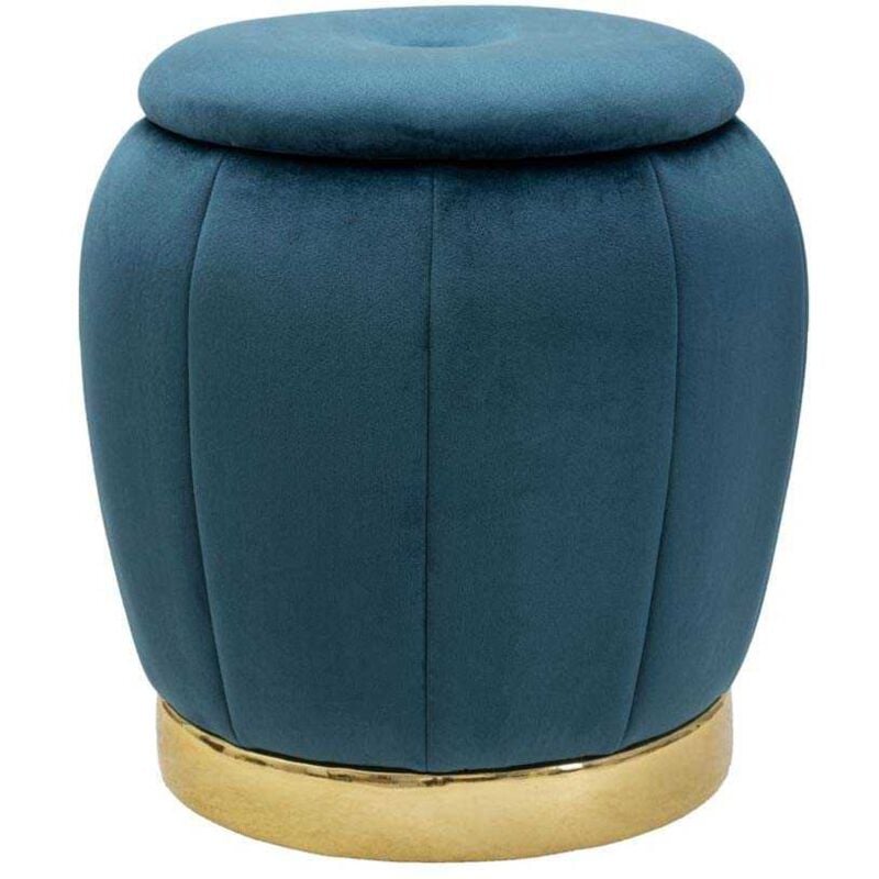 Pouf coffre de rangement en tissu Paris 43 x 43 cm