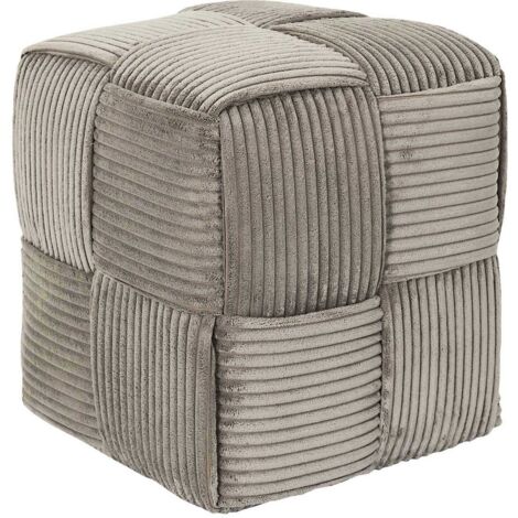THE HOME DECO FACTORY Pouf Cotele Tresse Scott Taupe