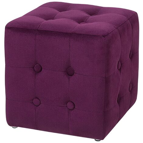 Pouf Cube Footstool Padded Fabric Footrest Bedroom Living Room Purple Wisconsin - Violet