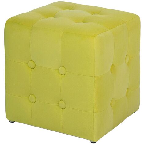 Pouf Cube Footstool Padded Fabric Footrest Bedroom Living Room Yellow Wisconsin - Yellow
