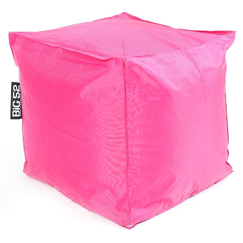 Livedeco - Pouf Cube Intérieur, Déhoussable, Salon, Chambre, Rose BiG52