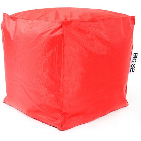 Pouf Cube Intérieur, Déhoussable, Salon, Chambre, Rouge BiG52