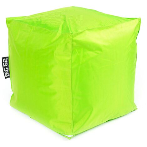 Pouf Cube Intérieur, Déhoussable, Salon, Chambre, Vert lime BiG52