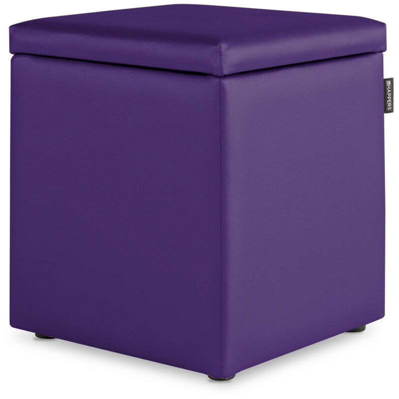 Happers - Pouf Cube Rangement Similicuir Lilas 1 unité Lilas