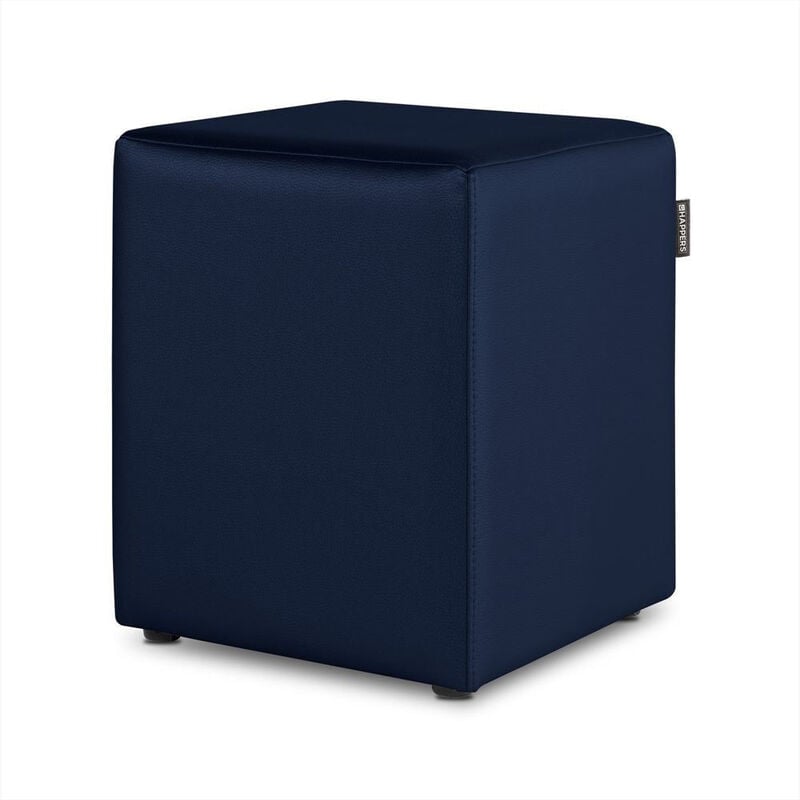 Pouf Cube Similicuir Marine 1 unité Marine