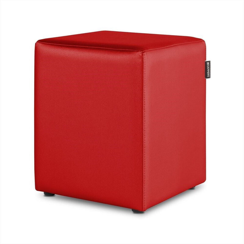 Pouf Cube Similicuir Rouge 1 UNITÉ rouge