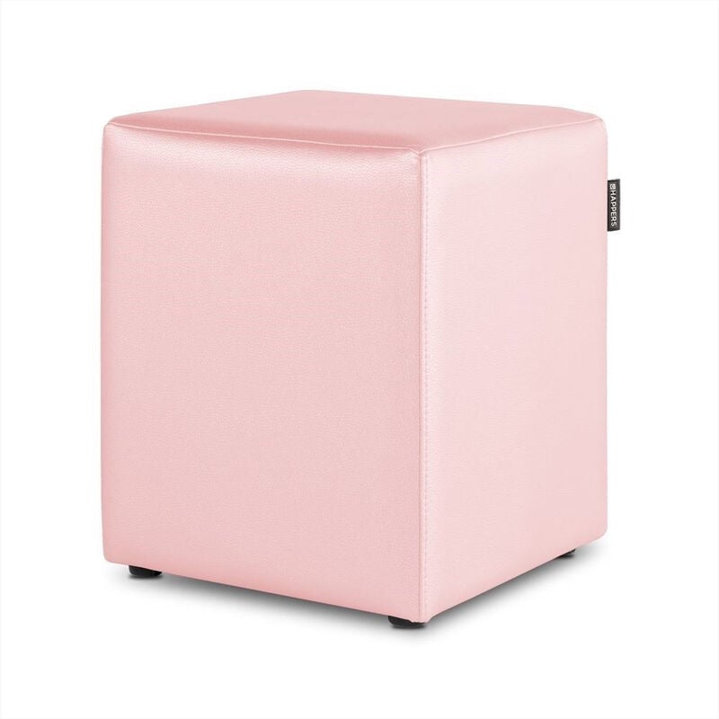 Pouf Cube Similicuir Rose 1 unité Rose