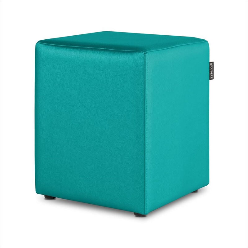 Pouf Cube Similicuir Turquoise pack 2 unités Turquoise