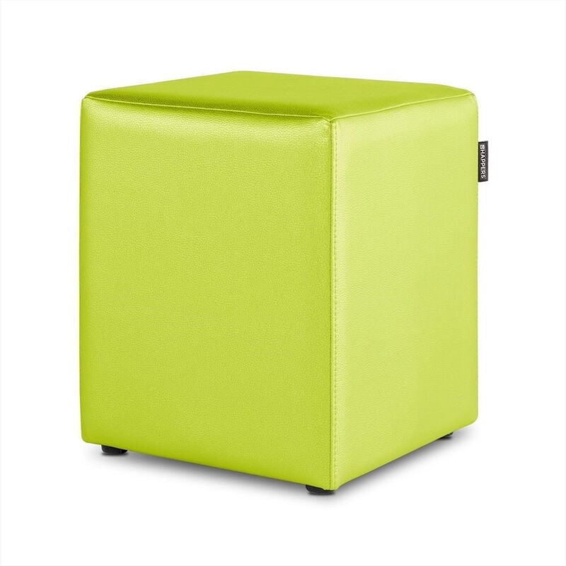 Pouf Cube Similicuir Vert 1 UNITÉ Vert