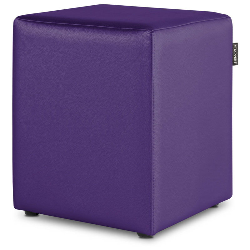 Pouf Cube Similicuir Lilas 1 unité Lilas