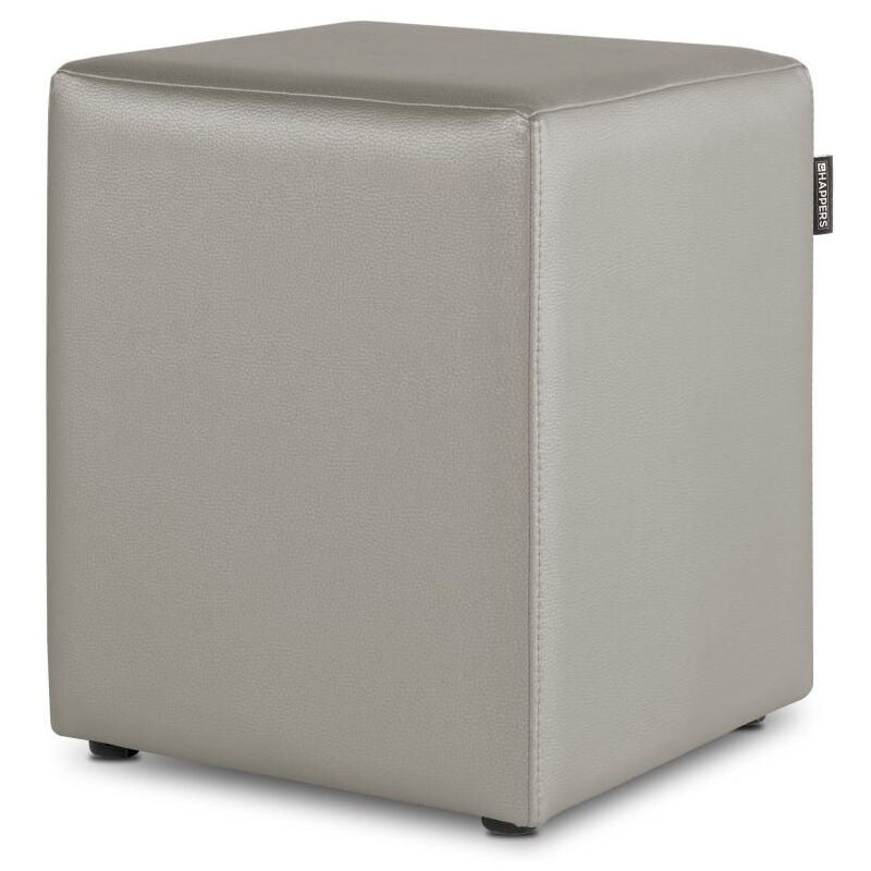 Pouf Cube Similicuir Extérieur Gris Clair 1 unité Gris Clair