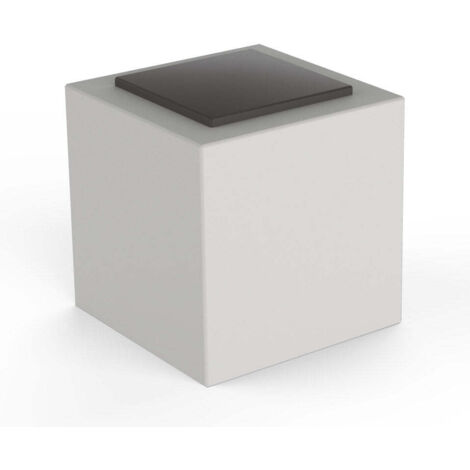 Pouf da Giardino 50x50 cm con Cuscino in Resina Arkema Iris Comfort Bianco