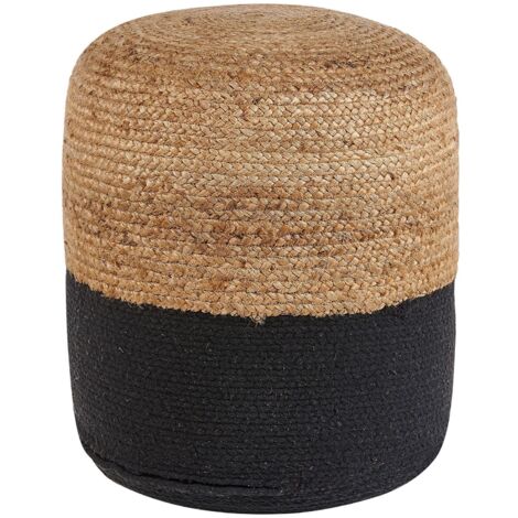 Pouf DALAMA Jute Schwarz