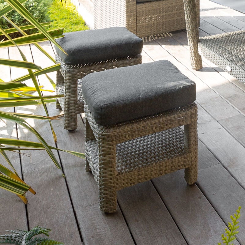 Hesperide - Pouf de jardin Polynésia havane en aluminium traité époxy - Hespéride