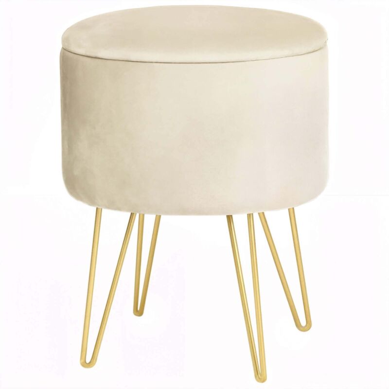 Pouf de Rangement avec Couvercle AKORD LILI velour colour Cachemire hauteur 45 cm Pouf de Rangement avec Couvercle AKORD LILI velour colour Cachemire hauteur 45 cm