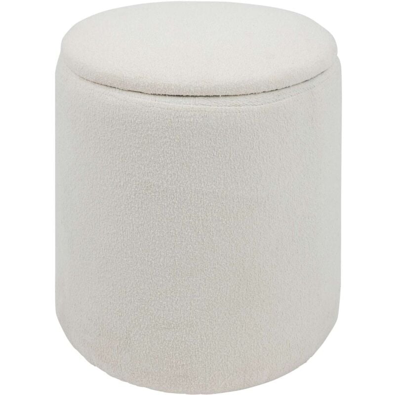 Pouf de rangement en bouclette