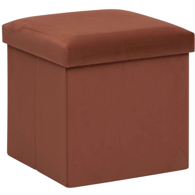 Pouf de rangement pliable en velours