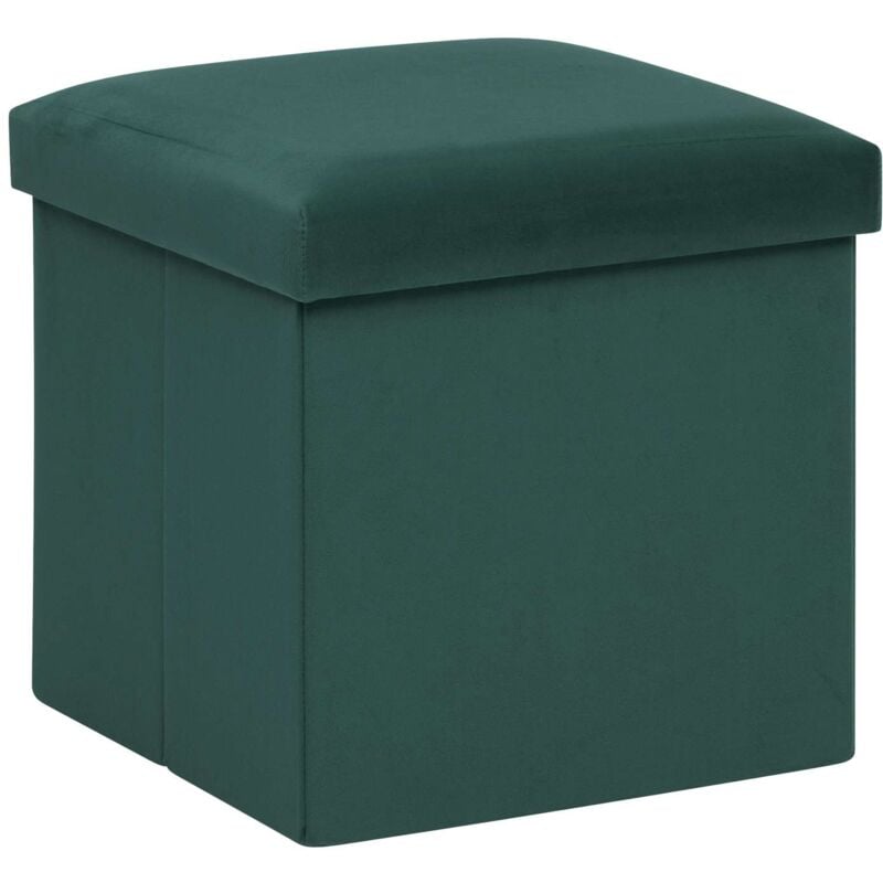 Pouf de rangement pliable en velours