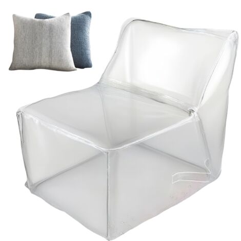 Pouf De Rangement pour Peluche, Pouf À Remplir Peluche, Fauteuil Plastique Remplir Peluches (Pas De Remplissage À L'intérieur) pour Ranger Les Peluches Et Les Vieux Vêtements