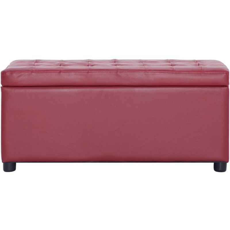 Pouf de rangement - Tabouret de Rangement 87,5 cm Rouge bordeaux Similicuir BV945804 Bonnevie