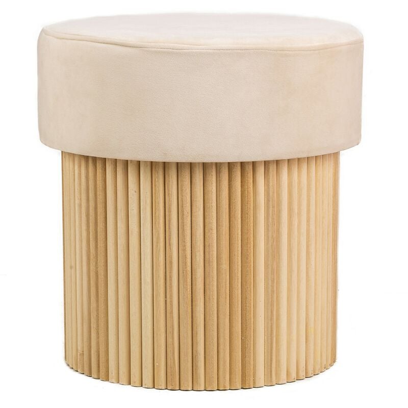 Pouf de Salon Base en Bois Marron - Nordlys