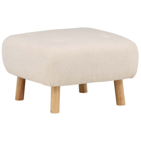 Pouf Déco en Bouclette "Salina" 60cm Naturel