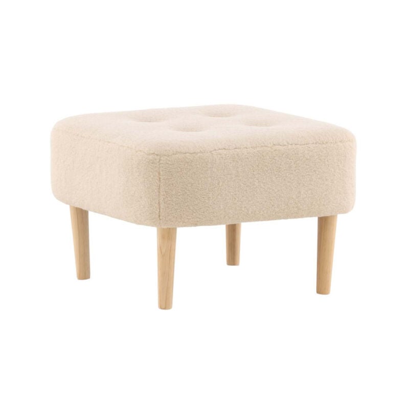 Pouf Déco en Tissu "Salina" 59cm Naturel
