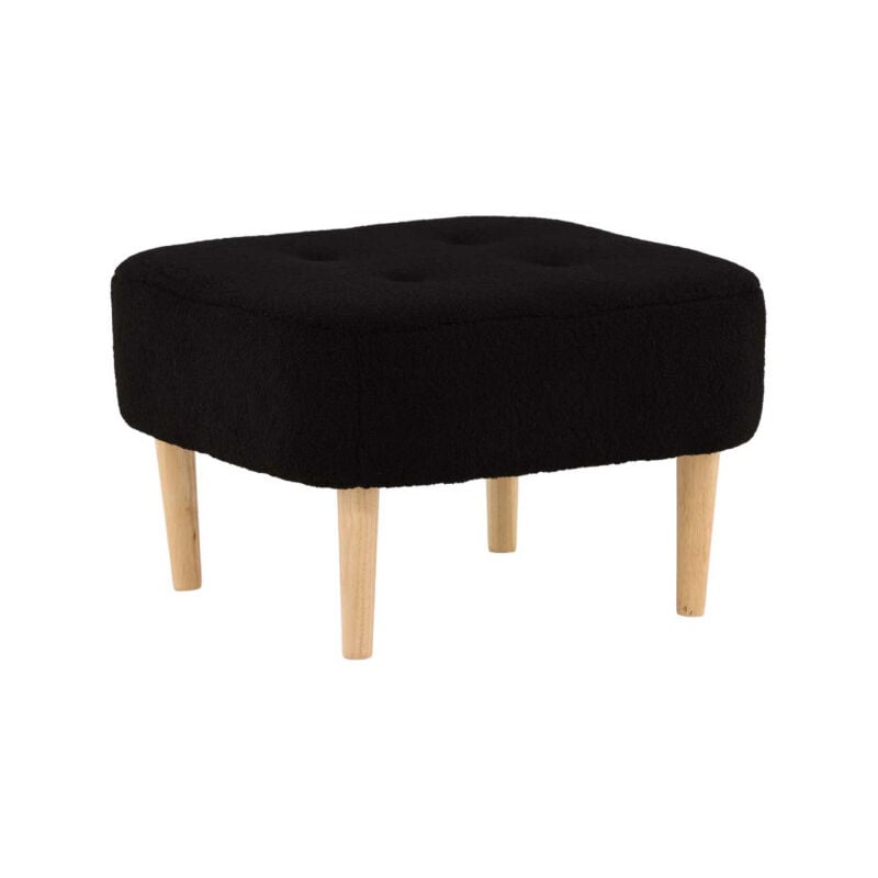 Pouf Déco en Tissu 'Salina' 59cm Noir