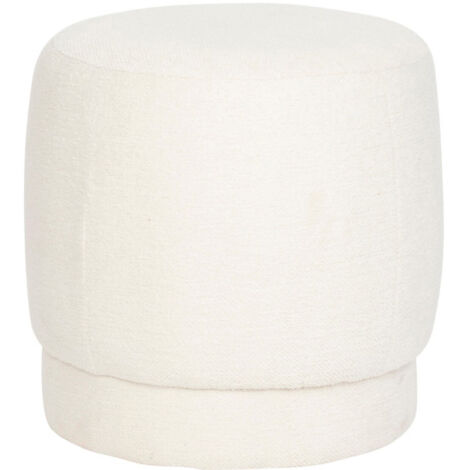 Pouf Design Bouclette "Amea" 40cm Blanc