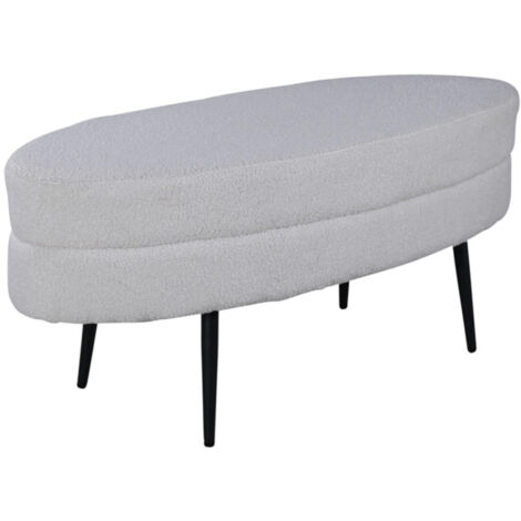 Pouf Design Bouclette "Otto" 100cm Blanc Cassé